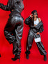 LUX leather imitation pants "BE STRONGER LD3347" - BLACK